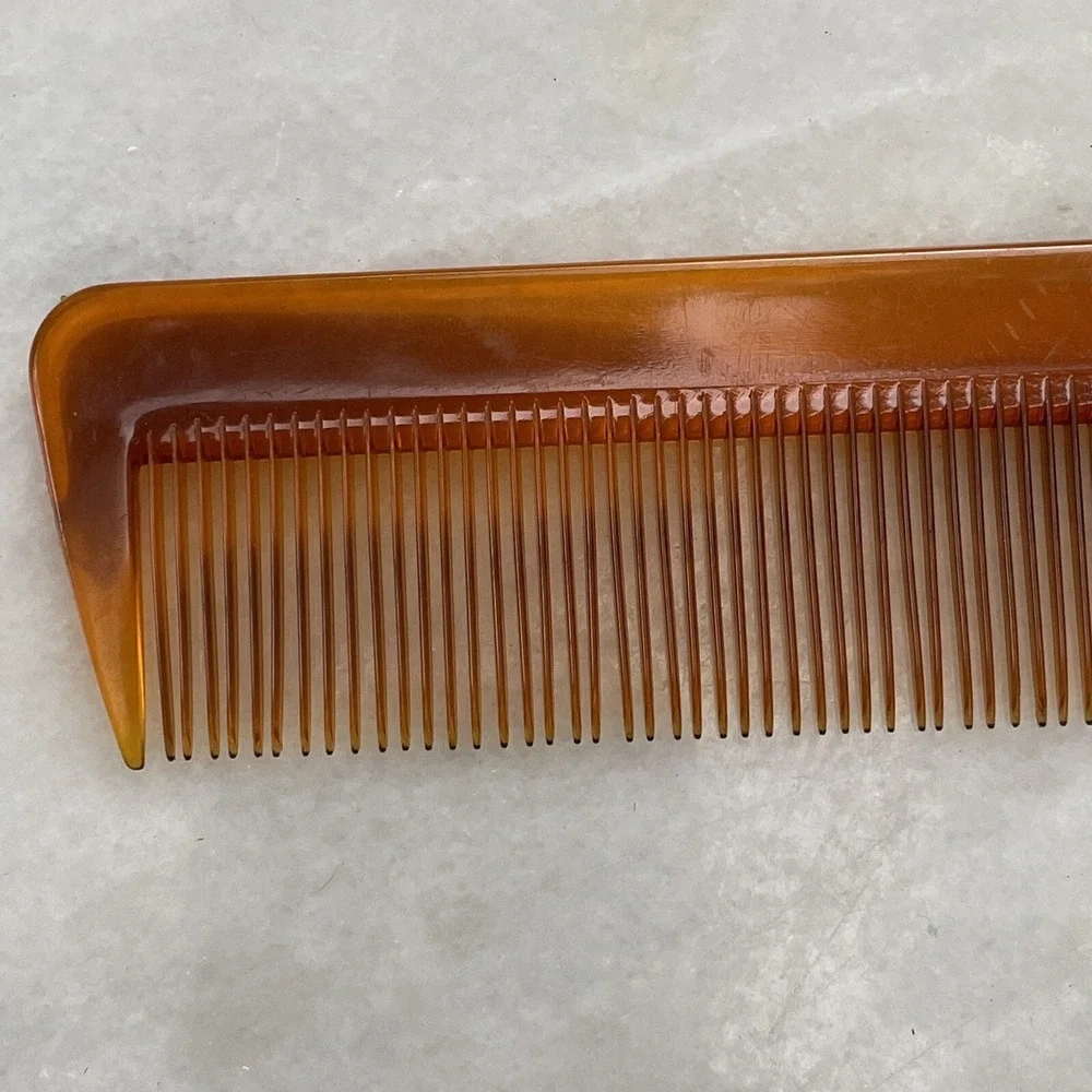 Vintage Comb Goody USA Faux Tortoise Shell‎ Brown Hair Styling Hong Kong Lot X 2